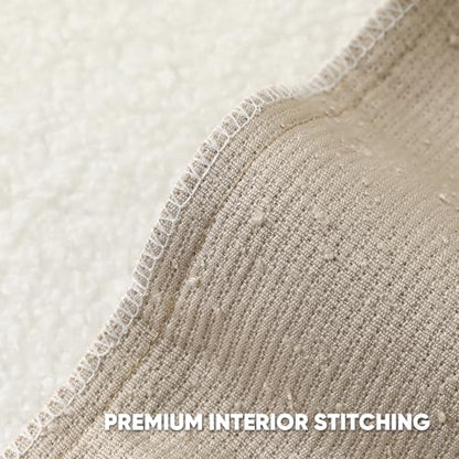 HAUSSY Pack of 2 Boucle Textured Throw Pillow Covers 18x18 Inch, Oatmeal - color: Oatmeal, size: 18" x 18" (Pack of 2)