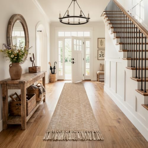 Collive Washable Kitchen Runner Rug 2' x 8', Boho Bathroom Mats - color: Tan/Cream, size: 2' x 8' (Rectangular)