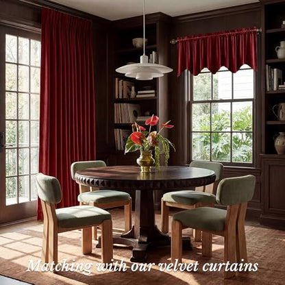 StangH Red Christmas Window Valance 52x18 Inch, 1 Panel - color: *Red, size: 52"W x 18"L (Pack of 1)