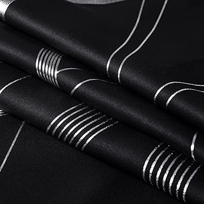 NICETOWN Blackout Curtain Panels 72 inches - Light Reducing Thermal Insulated Solid Grommet Blackout Curtains/Panels/Drapes for Living Room/Nursery/Kids Room (Set of 2, 52 inches by 72 Inch, Black) - color: 1 - Black, size: 52"W x 72"L (Pack of 2)