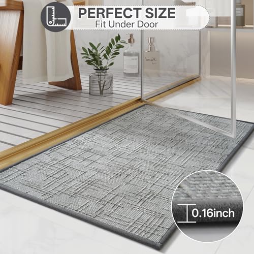 Bath Mat Non Slip,Quick Dry Bathroom Rug Under Door,16"x24",Grey - color: A- Grey, size: 16"x24"