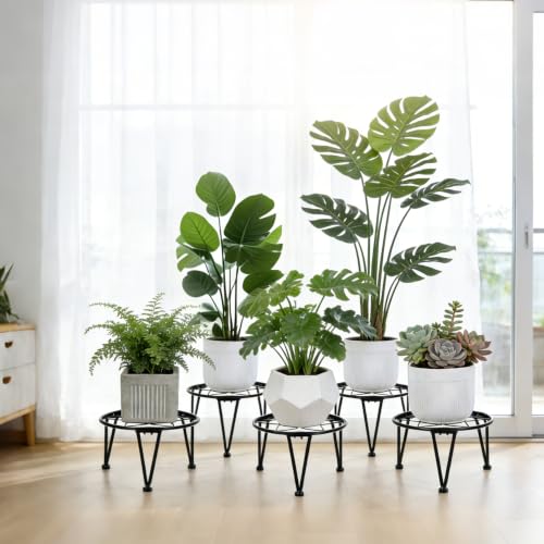 Vigordream Metal Plant Stand Indoor Outdoor Planter Holder (Black, 8 Inch) - size: 8 Inch