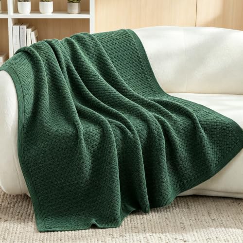 Whale Flotilla Summer Chunky Chenille Knit Throw Blanket for Couch Bed Sofa - color: Deep Green, size: Throw(50x60 Inch)