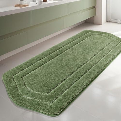 COSY HOMEER Plush Non-Slip Bath Mat, Green, 24" x 70" - color: Green, size: 24" x 70" (Oval)
