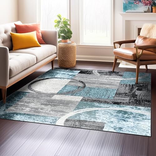 Rugshop Circle Design Contemporary Abstract Square Rug Gray 6'6" x 6'6" - color: Grey, size: 6'6" x 6'6" (Rectangular)