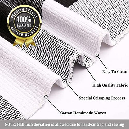 KILOCOCO Buffalo Plaid Checkered Rug 27.5x43 in Black White Front Door Rug - color: Black and White, size: 2'4" x 3'7" (Rectangular)