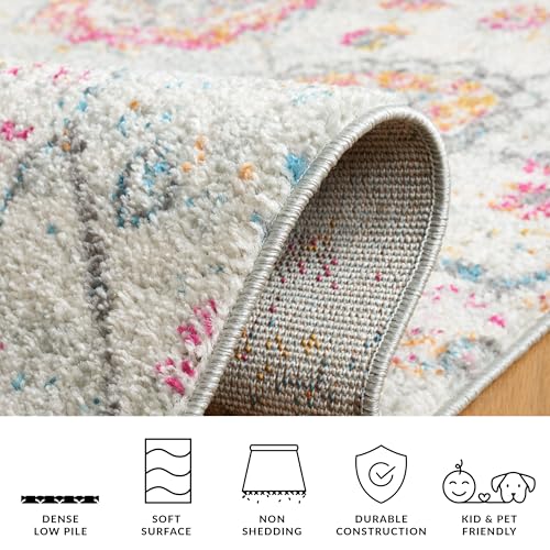 SAFAVIEH Madison Collection Runner Rug - 2'3" x 8', Grey & Gold, Boho Chic Glam Paisley Design, Non-Shedding & Easy Care, Ideal for High Traffic Areas in Living Room, Bedroom (MAD600F) - color: Grey/Gold, size: 2'3" x 8' (Runner)