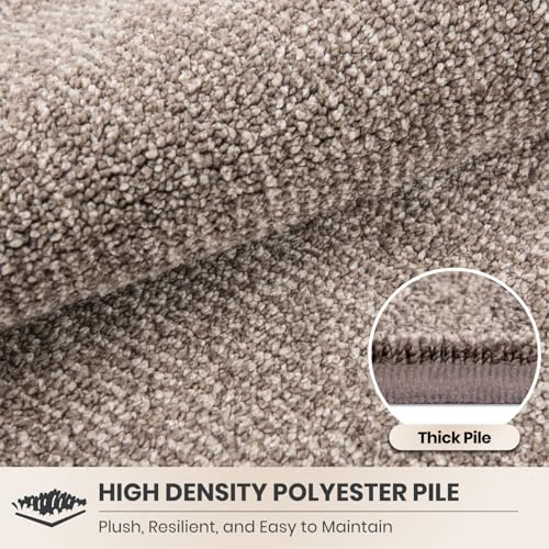 PURRUGS Dirt Trapping Door Mat, 32" x 47"(Half Round), Heathered Beige - color: Heathered Beige, size: 32" X 47" (Half Round)