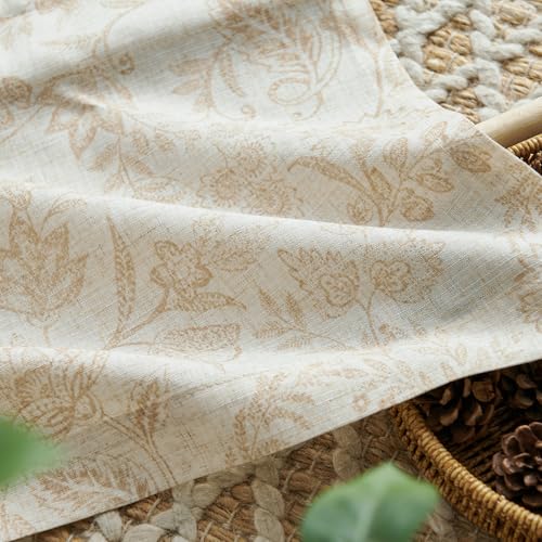 jinchan Linen Valance Curtain Farmhouse 18 Inch 1 Panel Taupe on Beige - color: Forest | Taupe, size: 50"W x 18"L (Pack of 1)