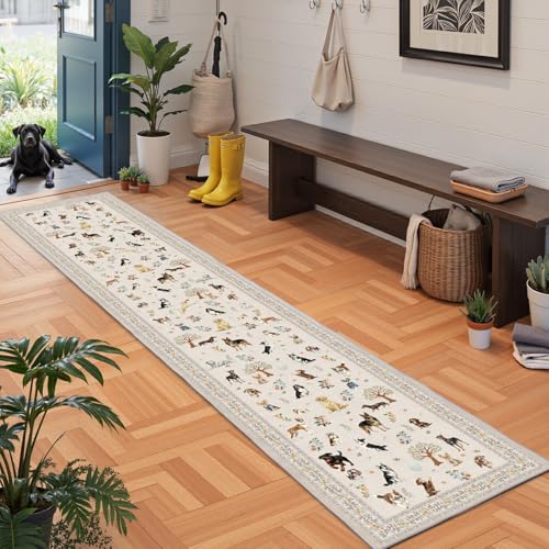 Beige Hallway Runner Rug 2x8 for Bedroom Kitchen - color: Beige Dog, size: 2' x 8' (Rectangular)