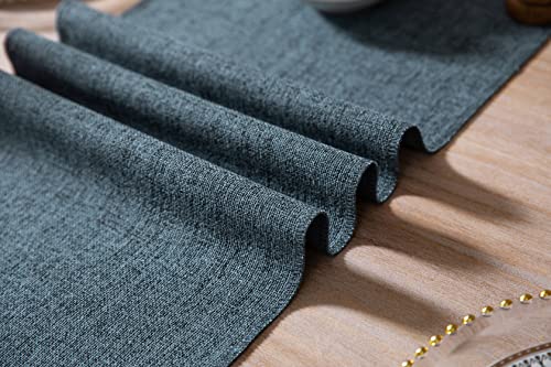 ZeeMart Blue Table Runners 36 Inches Long, Burlap Linen Style Rustic Farmhouse Table Runner, Small Short Boho Coffee Table Runner, 13x36 Inches, Blue - color: Classic Burlap/Blue, size: 36" x 13" (Rectangular)