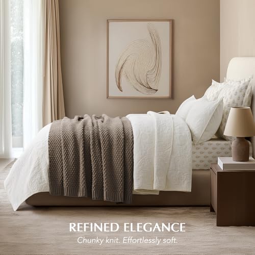 EVERGRACEHOME Chunky Chenille Knit Throw Blanket, 60 x 80, Mocha Brown - color: Mocha Brown, size: 60" X 80"