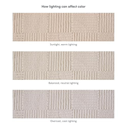 Revival Rugs Willow 5'x8' Area Rugs for Living Room Bedroom Dining Room - Washable, 100% Recycled, Oeko-TEX Certified, Modern, Medium Pile, Beige, Cream - size: 5'3" x 7'10" (Rectangular)