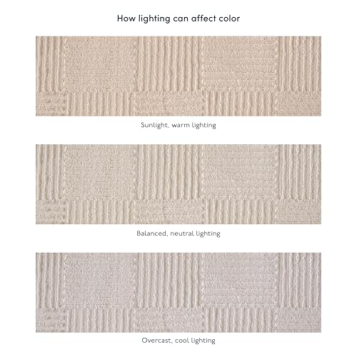 Revival Rugs Willow 4'x6' Area Rugs for Kitchen Bedroom Dining Room - Washable, 100% Recycled, Oeko-TEX Certified, Modern, Medium Pile, Beige, Cream - size: 3'11" x 6'1" (Rectangular)