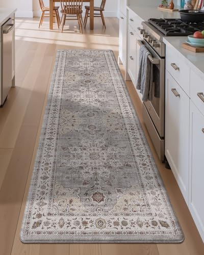 LUMI Kitchen Floor Mat Cushioned Anti Fatigue Runner Rug, 24"x87" - color: Soft Grey, size: 87"L x 24"W x 0.4"Th
