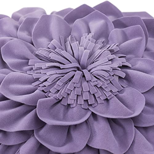 OiseauVoler 3D Flower Throw Pillow Covers 18 x 18 Inch Purple - color: Purple