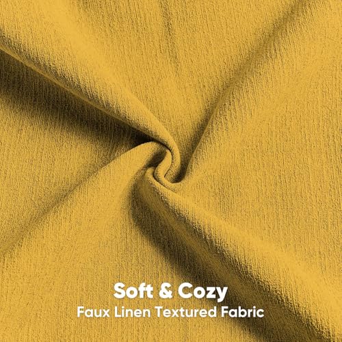 HAUSSY Pack of 2 Faux Linen Soild Throw Pillow Covers 16x16 Inch, Cream - color: Mustard Yellow, size: 16" x 16" (Pack of 2)