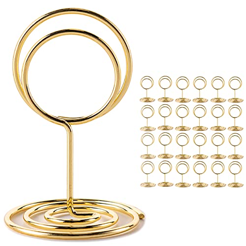 Table Number Holders, 26PCS Place Card Holder, Photo Holder (2" Gold) - color: Gold, size: Small