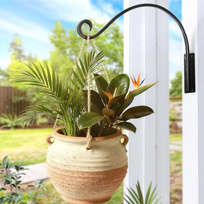 Heavy Duty Plant Hanger Bracket - 16" 80Lbs Outdoor Wall Mount Hook 2-Pack - color: 16"-Black-2Pcs, size: 16" Black