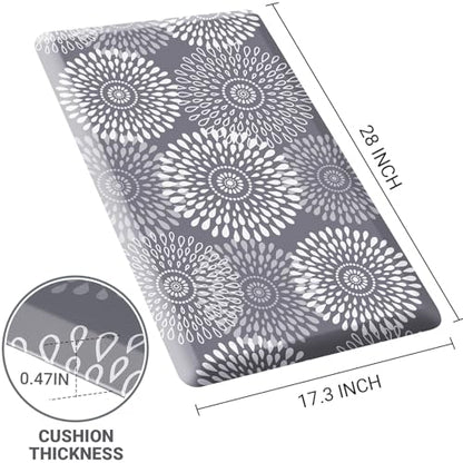 Kitchen Mat Water-Resistant Kitchen Rugs Cushioned Anti-Fatigue Floor Mat - color: Grey, size: 28"L x 17.3"W x 0.5"Th