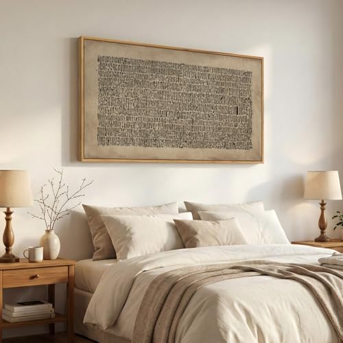 Large Framed Wabi Sabi Abstract Wall Art for Living Room, 60x30 Inch - color: Brown Black, size: 60"L x 30"W