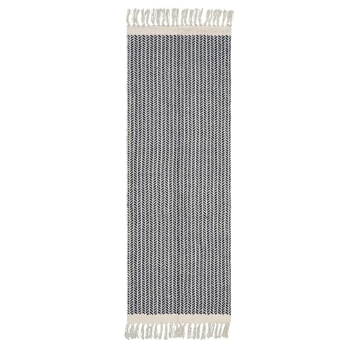 Lahome Boho Bathroom Runner Rug, 2x6 Washable Rugs for Kitchen Hallway - color: Navy Blue, size: 2' x 6' (Runner)