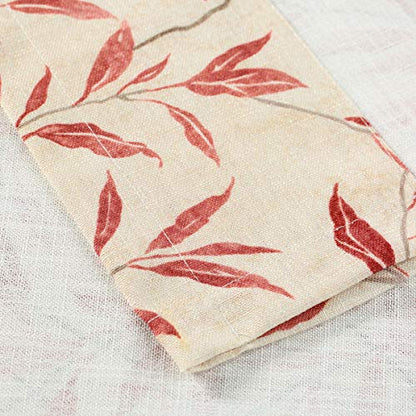 VOGOL Red Leaf Print Tier Curtains, Country Style, 30 x 30, 2 Panels - color: Red, size: 30"W x 30"L (Pack of 2)