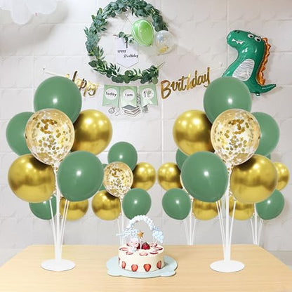 ZJDHPTY 4Set Green and Gold Balloon Stand Table Centerpieces Party Decor - color: Green Gold 4
