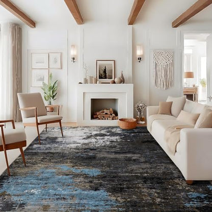 GarveeHome Abstract Area Rugs 5x7 Ultra-Soft Modern Indoor Grey Brown - color: Natura/Land, size: 5' x 7' (Rectangular)