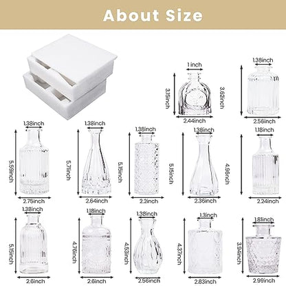TBWIND Clear Glass Bud Vases Set of 12, Small Vases for Centerpieces - color: Clear-12pcs, size: 12Pcs