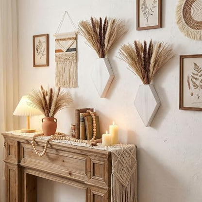 2 Pcs Wooden Wall Planters, White Distressed, Regular Style - color: White Distressed, style: Regular Style
