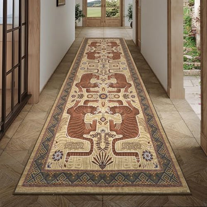 GarveeHome Tiger Print 2.5'x8' Washable Non Slip Runner Boho Hallways Rugs - color: Camel, size: 2'6" x 8' (Rectangular)