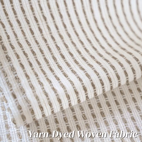 DriftAway 3D Chenille Striped Curtains 90 Inches Long Tweed Linen Textured Light Filtering Woven Embroidered Luxury Soft Drapes for Living Room Bedroom Grommet Privacy 2 Panels W52 x L90 Coffee - color: Coffee, size: 52"W x 90"L (Pack of 2)