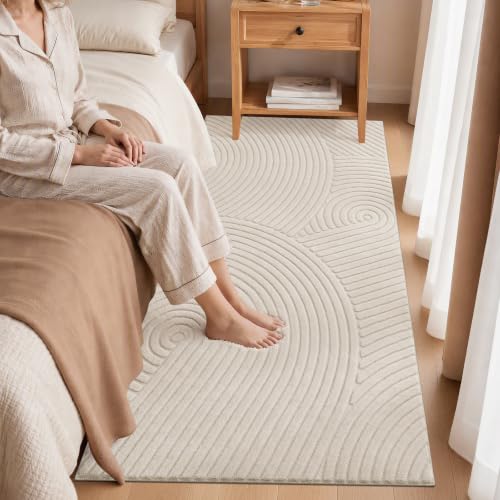U'Artlines 3x6 Ft Hallway Runner Rug, Washable Neutral Beige Modern - size: 3' x 6' (Rectangular)