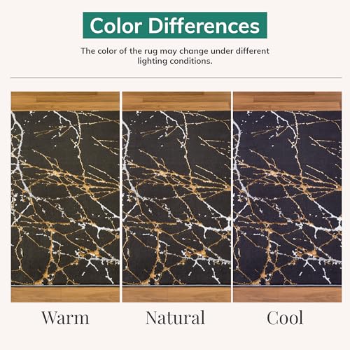 LUXE WEAVERS Modern Abstract Non-Shedding Area Rug Black 9x12 - color: Black, size: 9' x 12' (Rectangular)