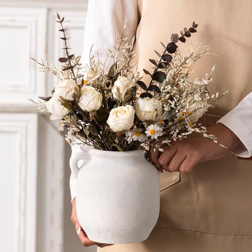 Vanselia Ceramic Flower Vase Home Table Decor Living Room Farmhouse 6 in - color: 6" Rustic