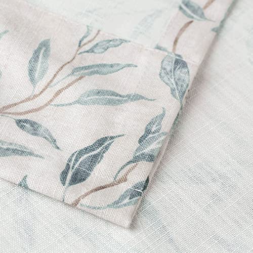 VOGOL Tier Curtains 30 Inch Length, Cute Leaves Print Valances Curtain Privacy Half Window Tiers for Cafe Farmhouse Living Room Bedroom, 30 x 30, 2 Panels - color: Blue, size: 30"W x 30"L (Pack of 2)