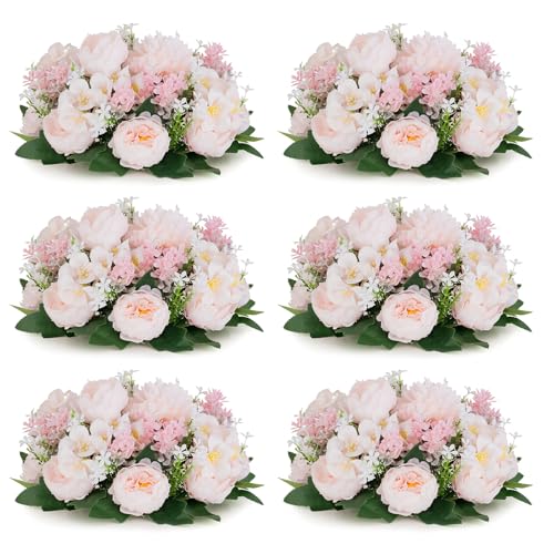 Flower Balls Centerpieces for Tables: Pink Silk Rose, 6Pcs - color: Pink & Purple, size: 6 PCS