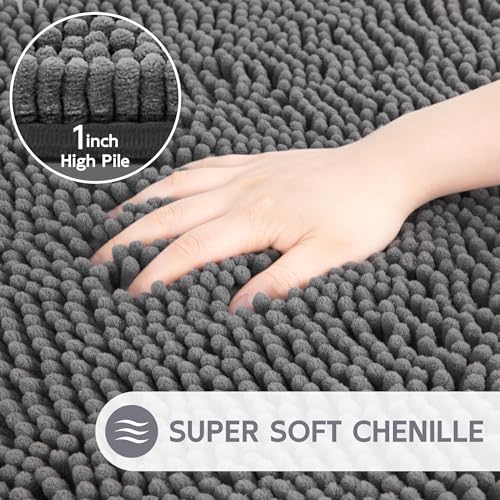 Amyracel Bathroom Rugs Mat 36x48, Thick Soft Quick Dry Absorbent - color: Grey, size: 36" x 48"