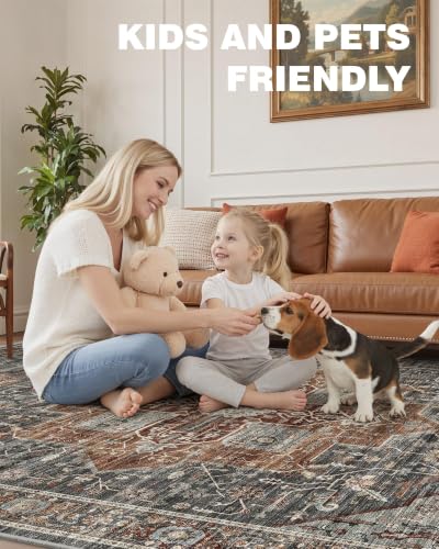 Roxstand Washable Runner Rug 2x5, Non Slip Small Rugs Grey/Brown/Tan - color: Grey/Brown/Tan, size: 2' x 5' (Rectangular)