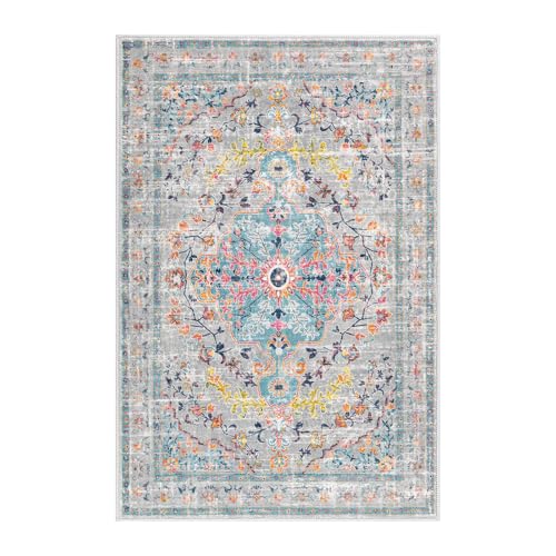 Pauwer Area Rug 2x3, Small Non Slip Washable Entryway Rugs, Grey Multi - color: Grey Multi, size: 2' x 3' (Rectangular)
