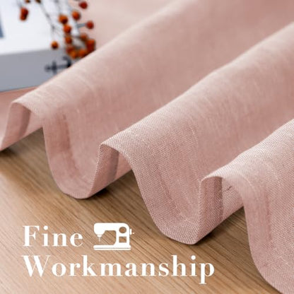 H.VERSAILTEX Baby Pink Linen Sheer Curtains 72" 2 Panels Grommet - color: Baby Pink, size: 52"W x 72"L (Pack of 2)