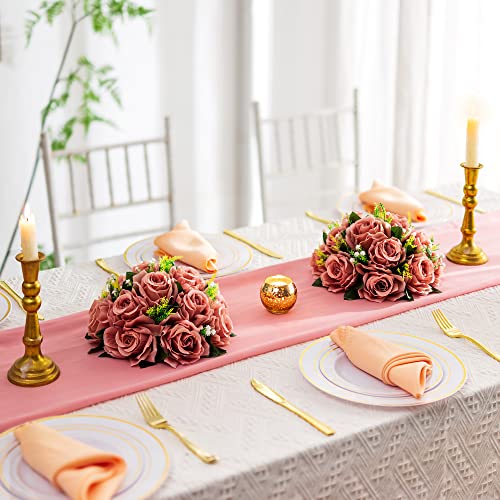 Flower Centerpieces for Wedding Tables: Dusty Rose, 2 Packs - color: Dusty Rose