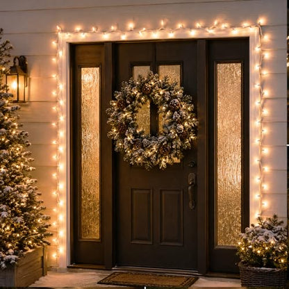 Vigdur White String Lights, 2 Packs 21FT Outdoor Christmas Lights 100 Bulbs - color: White