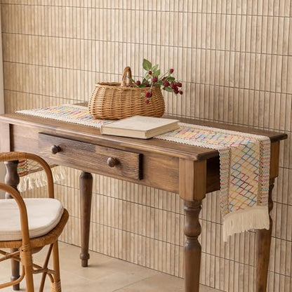 Keketoarrange Boho Macrame Table Runner 12x48 Inch - color: Colorful, size: 48"L