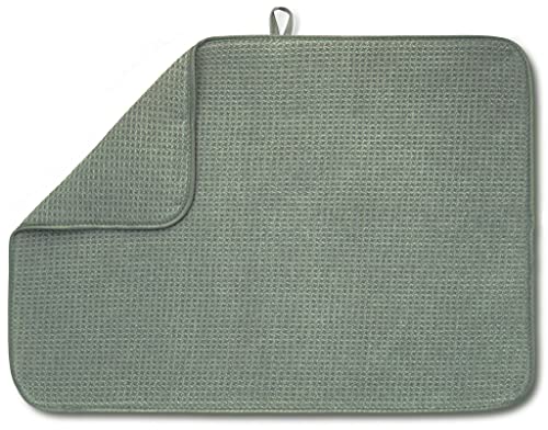 Bellemain Dish Drying Mat, Drying Matt Kitchen Counter, 17" x24"- Green - color: Green, size: 17" x 24"