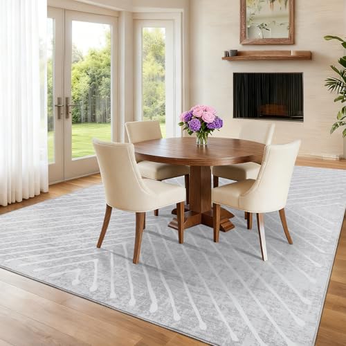 ROYHOME Area Rug 9x12 Living Room Rug Non Slip Modern Bedroom Soft Carpet - color: Grey, size: 9' x 12' (Rectangular)