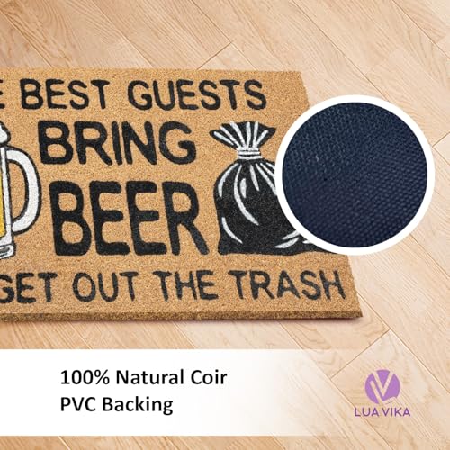 Funny Coir Door Mats Outside and Inside, Beer, 17 x 30 in - color: Beer