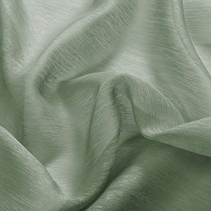 DONREN Sage Sheer Curtains 72 Inch Grommet 2 Pieces Faux Linen Voile Drapes Window Textured Sheer Curtains for Living Room Bedroom, 52 W x 72 L Inch Length - color: Sage, size: 52"W x 72"L (Pack of 2)