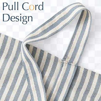 jinchan Linen Boxter Stripe Valances for Window 50 x 18 inch,Blue,1 Panel - color: Boxter Stripe | Blue on Linen, size: 50"W x 18"L (Pack of 1)